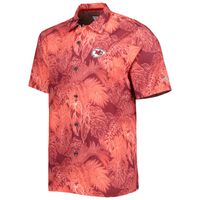 Men's Tommy Bahama Red Kansas City Chiefs Coast Luminescent Fronds Camp IslandZone Button-Up Shirt