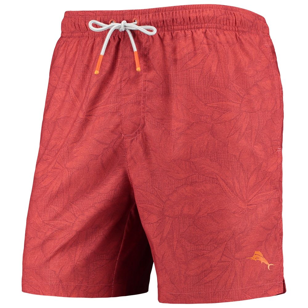 Men's Tommy Bahama Red Kansas City Chiefs Naples Layered Leaves Swim Trunks