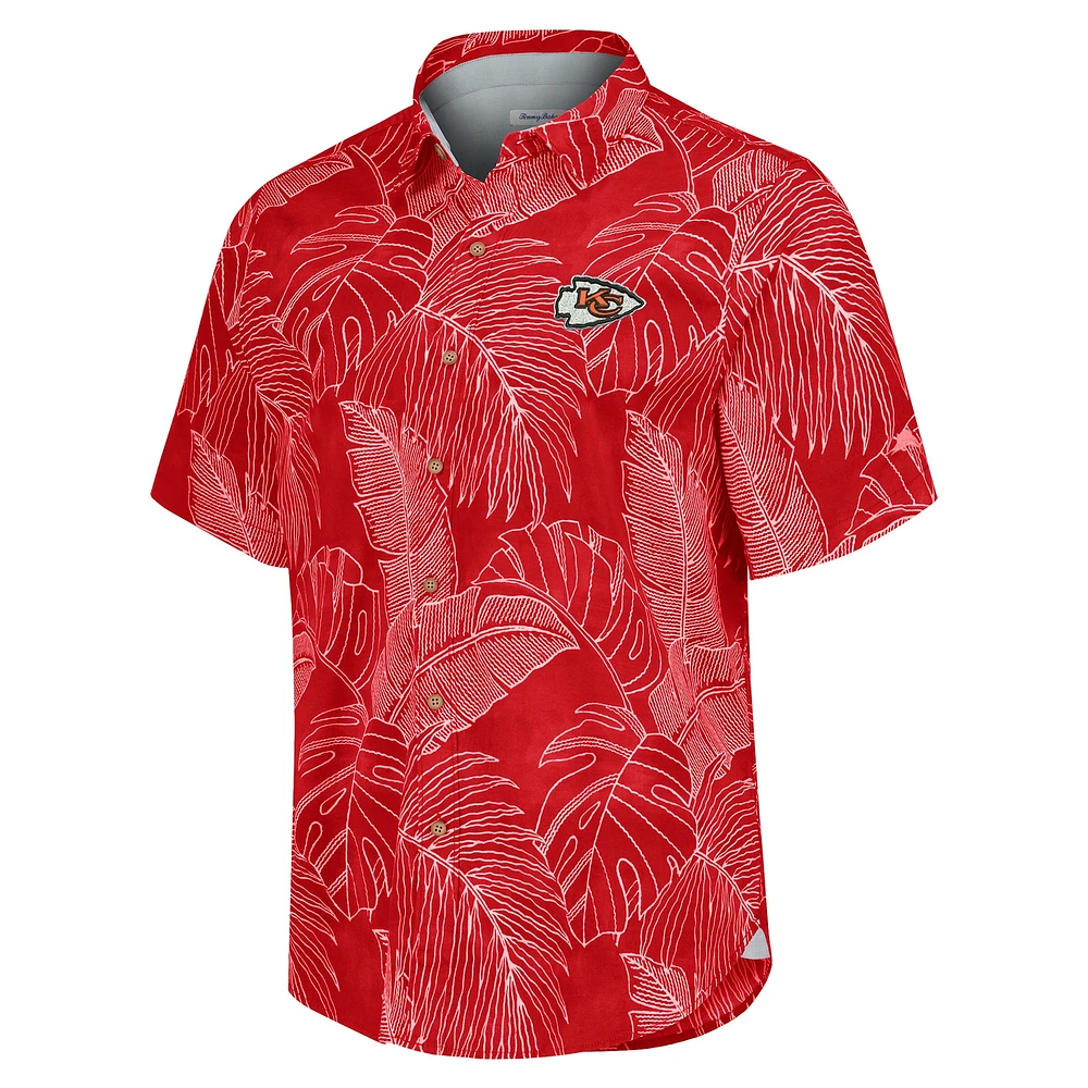 Chemise boutonnée Tommy Bahama rouge Kansas City Chiefs Sport Vine Line pour hommes