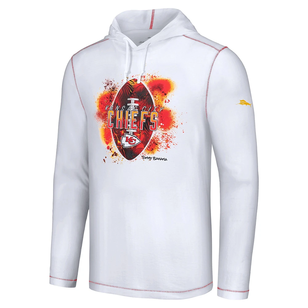 Men's Tommy Bahama White Kansas City Chiefs Graffiti Touchdown Pullover Hoodie