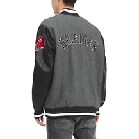 Veste universitaire entièrement zippée Tommy Hilfiger pour hommes, gris chiné/noir, Kansas City Chiefs Gunner