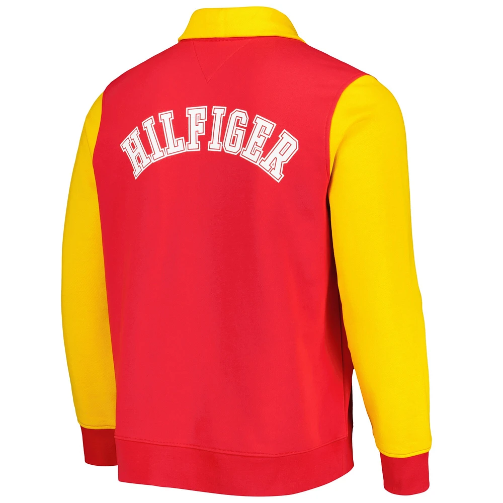 Sweat Tommy Hilfiger rouge/doré Kansas City Chiefs Aiden Quarter-Zip pour homme