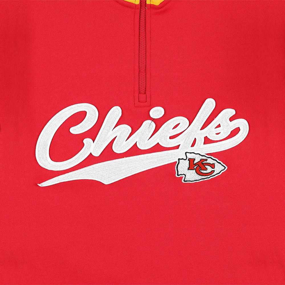 Sweat Tommy Hilfiger rouge/doré Kansas City Chiefs Aiden Quarter-Zip pour homme