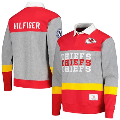 Polo surdimensionné à manches longues de rugby Tommy Hilfiger pour hommes, Kansas City Chiefs Connor, rouge