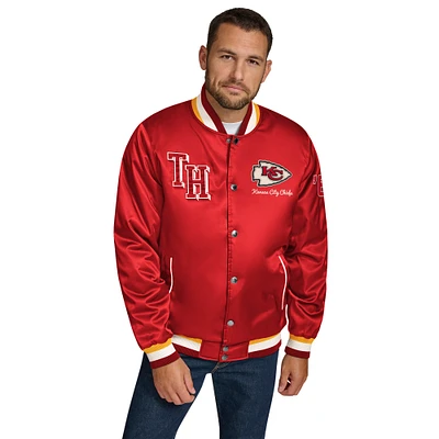 Veste en satin à boutons-pression Dante rouge Kansas City Chiefs de Tommy Hilfiger pour homme