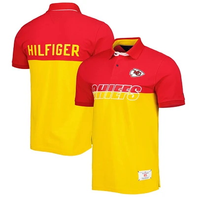 Polo Tommy Hilfiger jaune/rouge Kansas City Chiefs Color Block pour homme