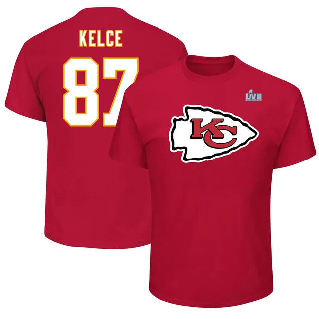 Men's Fanatics Branded Travis Kelce Red Kansas City Chiefs Player Icon Name  & Number T-Shirt