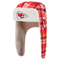 Casquette trappeur Sherpa à carreaux Sideline rouge Kansas City Chiefs de New Era