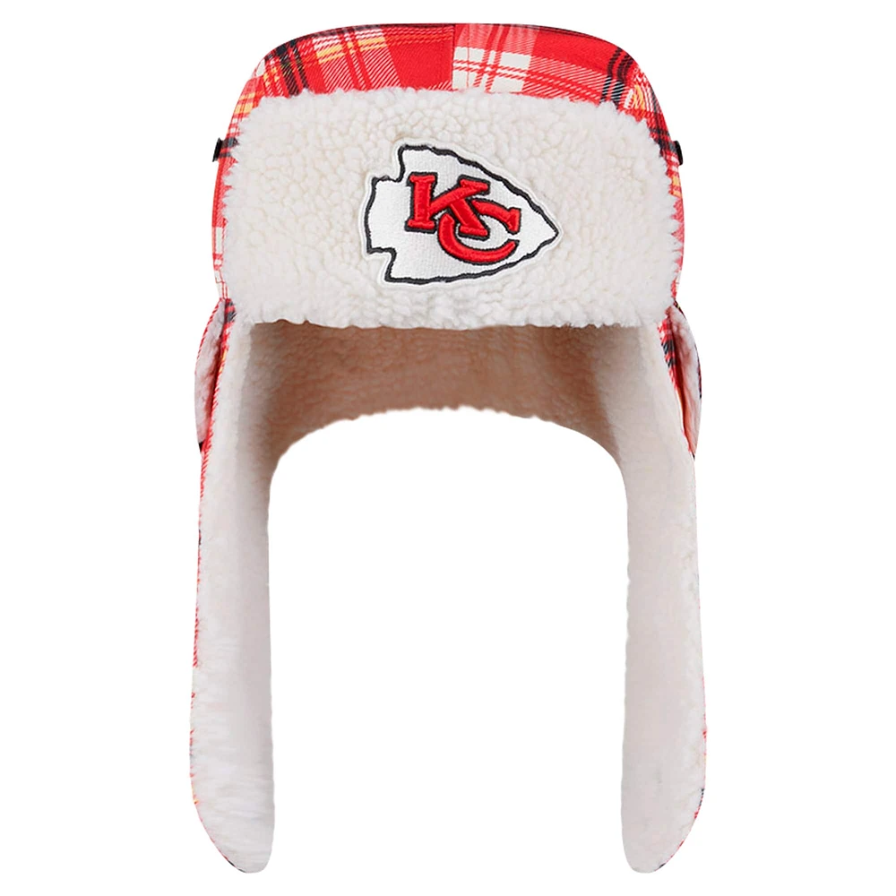 Casquette trappeur Sherpa à carreaux Sideline rouge Kansas City Chiefs de New Era