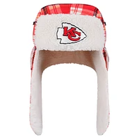 Casquette trappeur Sherpa à carreaux Sideline rouge Kansas City Chiefs de New Era