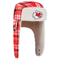Casquette trappeur Sherpa à carreaux Sideline rouge Kansas City Chiefs de New Era