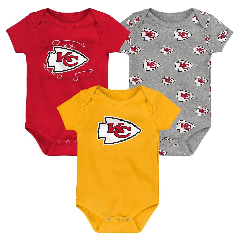 Newborn & Infant Kansas City Chiefs Team Starter 3-Pack Bodysuit Set