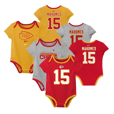 Newborn & Infant Nike Patrick Mahomes Kansas City Chiefs Name Number 3-Pack Bodysuit Set