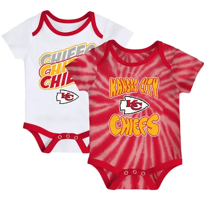 Kansas City Chiefs Newborn & Infant Monterey Tie-Dye 2-Pack Bodysuit Set - Red/White