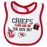 Newborn & Infant WEAR by Erin Andrews Kansas City Chiefs Allover Print Full-Zip Sleeper Bib Set