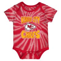 Newborn & Infant White/Red Kansas City Chiefs Monterey Tie-Dye - 2-Pack Bodysuit Set