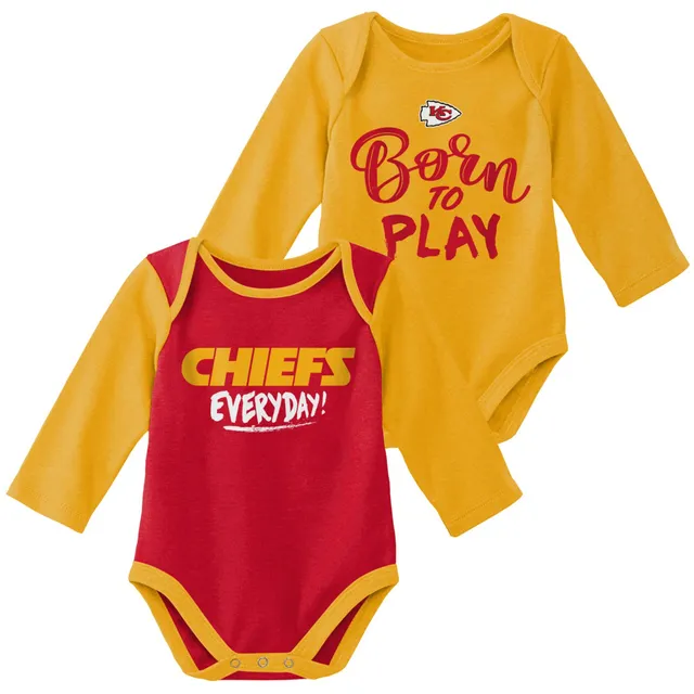 NFL 3-Pack Baby Boys Kansas City Chiefs Short Sleeve Bodysuits - 3-6mo