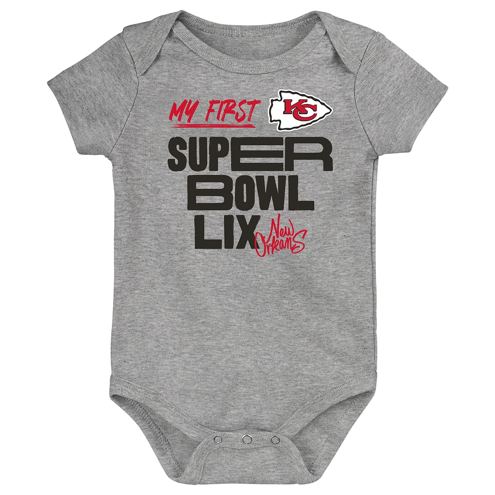 Newborn Heather Gray Kansas City Chiefs Super Bowl LIX My First Bodysuit