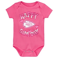 Newborn Pink Kansas City Chiefs Happy Gameday Bodysuit