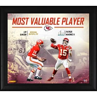 Patrick Mahomes et Len Dawson Kansas City Chiefs Encadré 15" x 17" Super Bowl LIV Champions Super Bowl LIV & IV MVP Collage