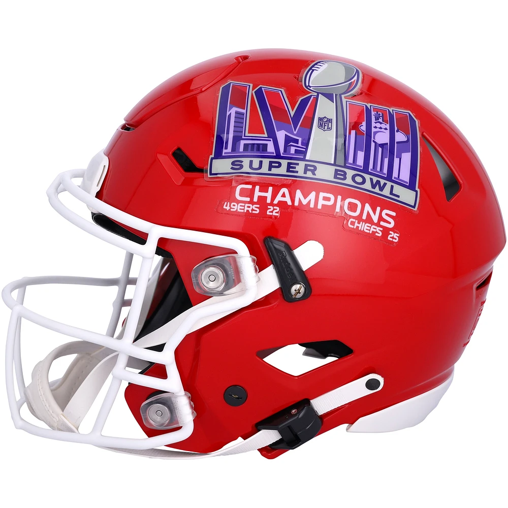 Patrick Mahomes & Travis Kelce Kansas City Chiefs Autographed Super Bowl LVIII Champions Riddell Speed Flex Authentic Helmet 