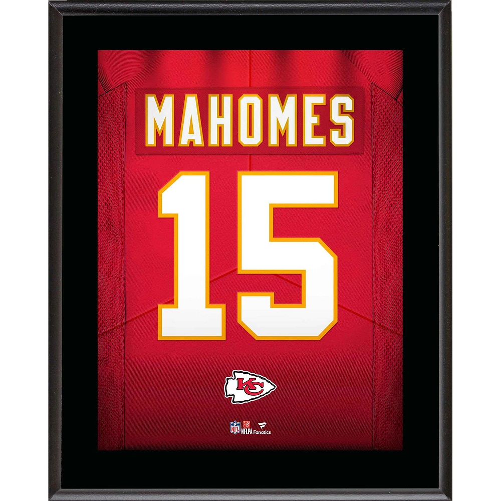 Plaque de joueur sublimée avec numéro de maillot de Patrick Mahomes Kansas City Chiefs 10,5" x 13"