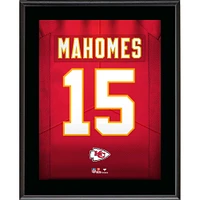 Plaque de joueur sublimée avec numéro de maillot de Patrick Mahomes Kansas City Chiefs 10,5" x 13"