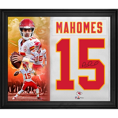 Patrick Mahomes Kansas City Chiefs Autographed Framed 20" x 24" White Jersey Number Collage 