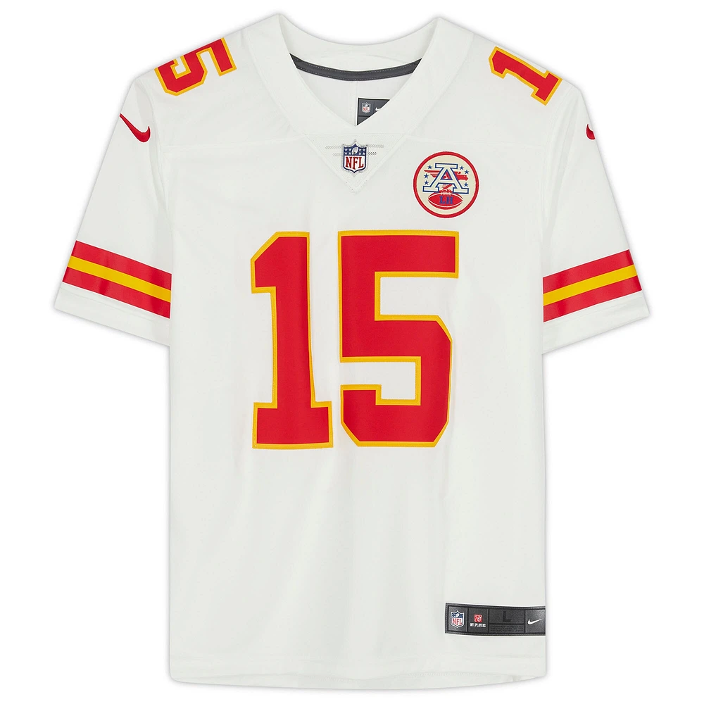 Maillot Nike blanc dédicacé par Patrick Mahomes des Kansas City Chiefs