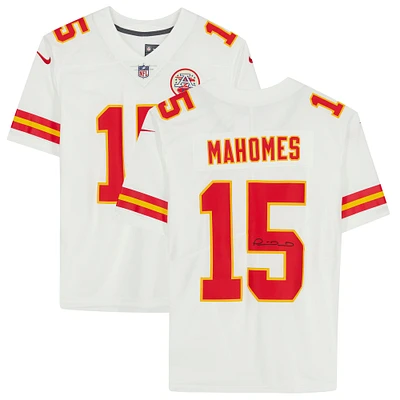 Maillot Nike blanc dédicacé par Patrick Mahomes des Kansas City Chiefs