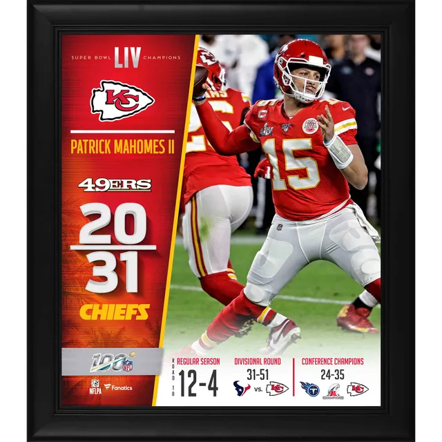 Lids Patrick Mahomes Kansas City Chiefs Fanatics Authentic Framed 15 x 17  Super Bowl LIV Champions Collage