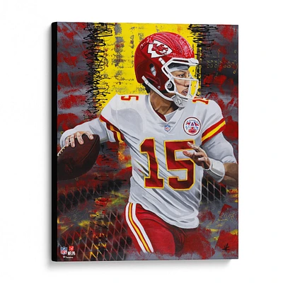 Impression giclée sur toile étirée de 16" x 20" de Patrick Mahomes, Kansas City Chiefs - Art par Cortney Wall