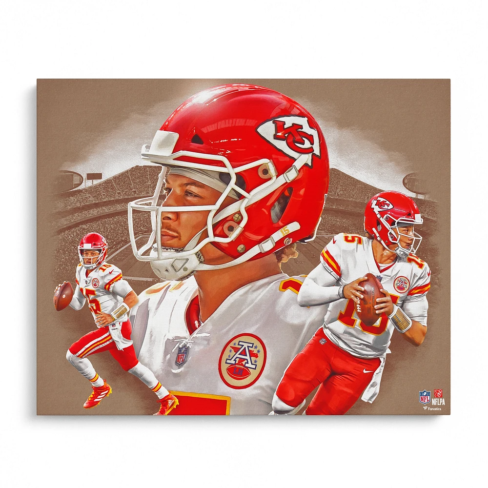 Patrick Mahomes Kansas City Chiefs Unsigned 16'' x 20'' Photo Print - Created by Artist Brian Konnick