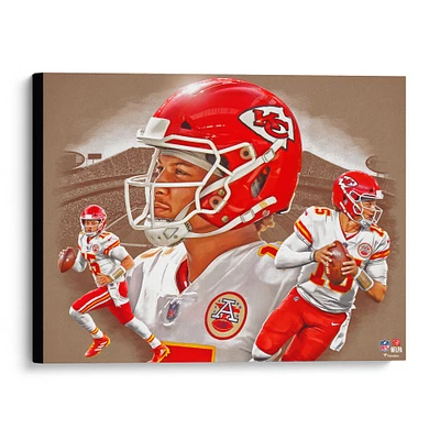 Patrick Mahomes Kansas City Chiefs Unsigned Stretched 20" x 24" Giclee - Created by Artist Brian Konnick