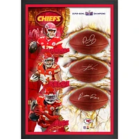 Patrick Mahomes, Travis Kelce & Rashee Rice Kansas City Chiefs Autographed Super Bowl LVIII Champions Duke Three Football Shadowbox