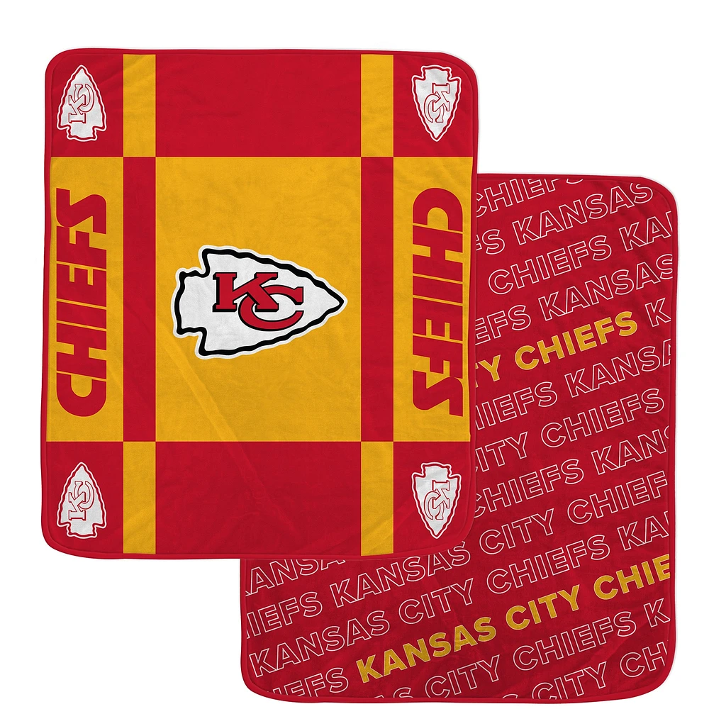 Couverture ultra confortable double face Pegasus Kansas City Chiefs 60" x 70" Reverse Block