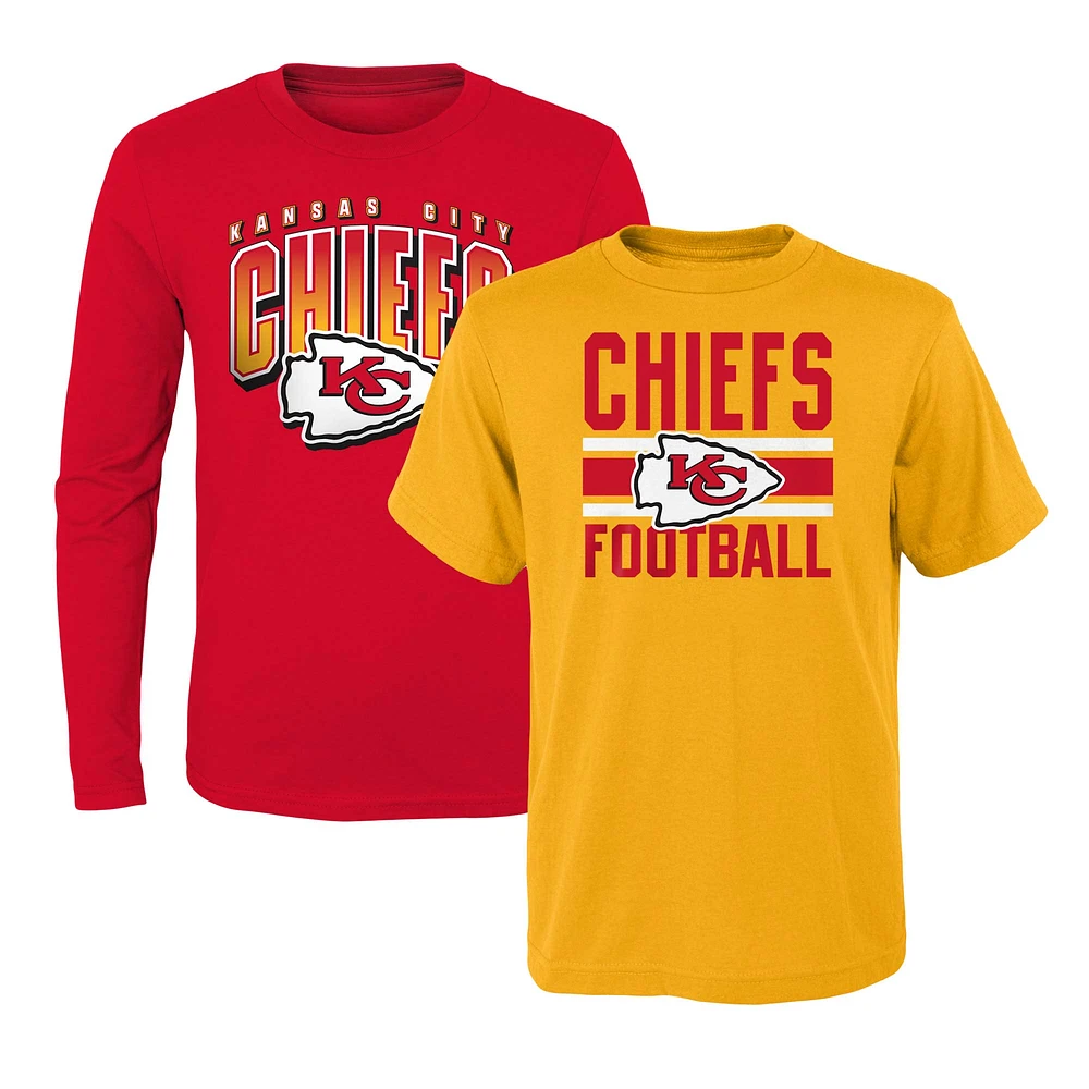 Ensemble combiné de t-shirts préférés des fans Chiefs Kansas City or/rouge préscolaire