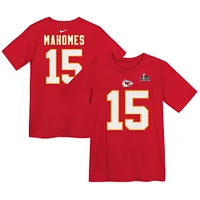 Preschool Nike Patrick Mahomes Red Kansas City Chiefs Super Bowl LIX Player Name & Number T-Shirt