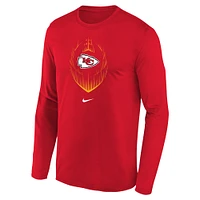 T-shirt à manches longues Nike rouge Kansas City Chiefs Legend Icon pour enfant d'âge préscolaire