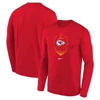 T-shirt à manches longues Nike rouge Kansas City Chiefs Legend Icon pour enfant d'âge préscolaire