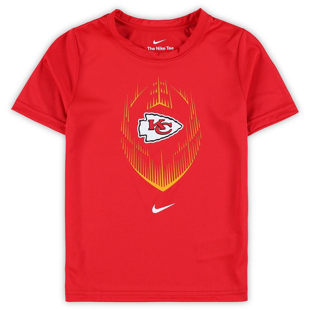 T-shirt Nike rouge pour enfant de la maternelle, Legend Icon Performance des Kansas City Chiefs