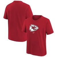 T-shirt Nike rouge pour enfants d'âge préscolaire avec le mot-symbole de l'équipe des Chiefs Kansas City