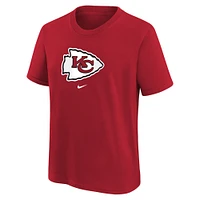 T-shirt Nike rouge pour enfants d'âge préscolaire avec le mot-symbole de l'équipe des Chiefs Kansas City