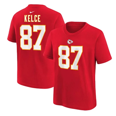 T-shirt Nike Travis Kelce pour enfants d'âge préscolaire, rouge, nom et numéro du joueur des Chiefs de Kansas City