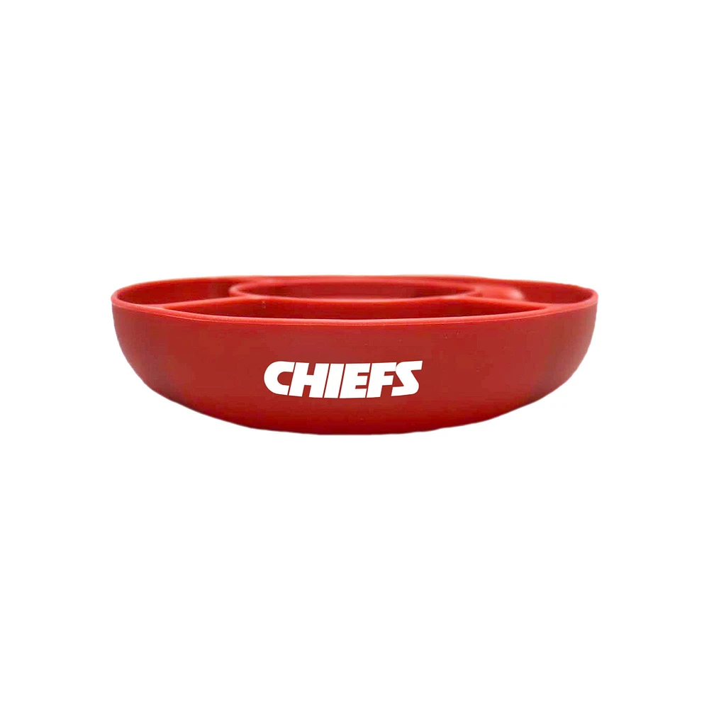 Gobelet en verre de 40 oz avec plateau à collation en silicone des Kansas City Chiefs de The Memory Company