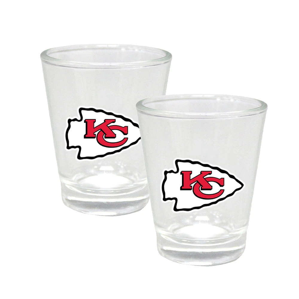 The Memory Company Kansas City Chiefs Three-Pack 8oz. Leather Flask & 2oz. Shot Glass Set