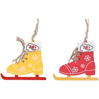 The Memory Company Kansas City Chiefs Two-Pack Ice Skate Ornament Set