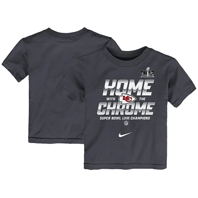 T-shirt Nike Anthracite Kansas City Chiefs Super Bowl LVIII Champions Parade pour tout-petit