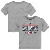 Toddler Nike Heather Gray Kansas City Chiefs 2024 AFC Champions Locker Room Trophy Collection T-Shirt