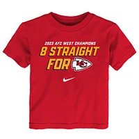 T-shirt Nike rouge pour tout-petit des Chiefs de Kansas City, huit fois champions la division Ouest l'AFC